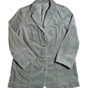 Corduroy Blazer Jacket Gray‎ Women Career Office J Jill Petite Small